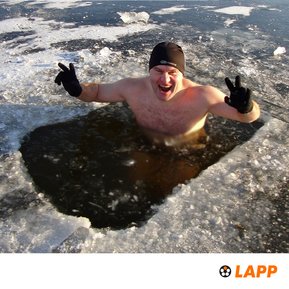 Mariusz is already a fully-schooled ice swimmer!